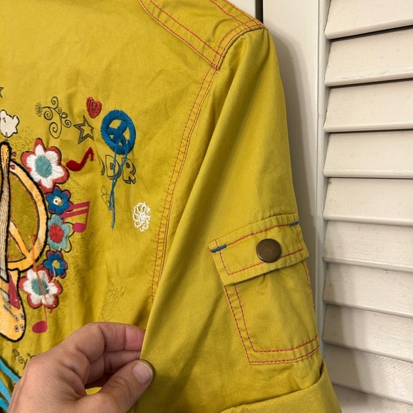 Double D Ranch Mustard Embroidered  music Patch Dress - Picture 7 of 10